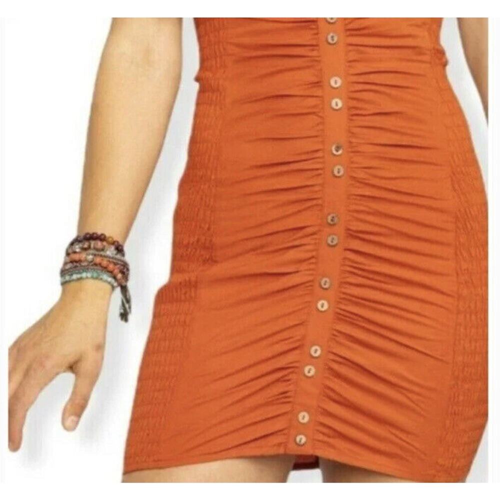 Free People Hold On Halter Mini Solid Red XS - Picture 4 of 10